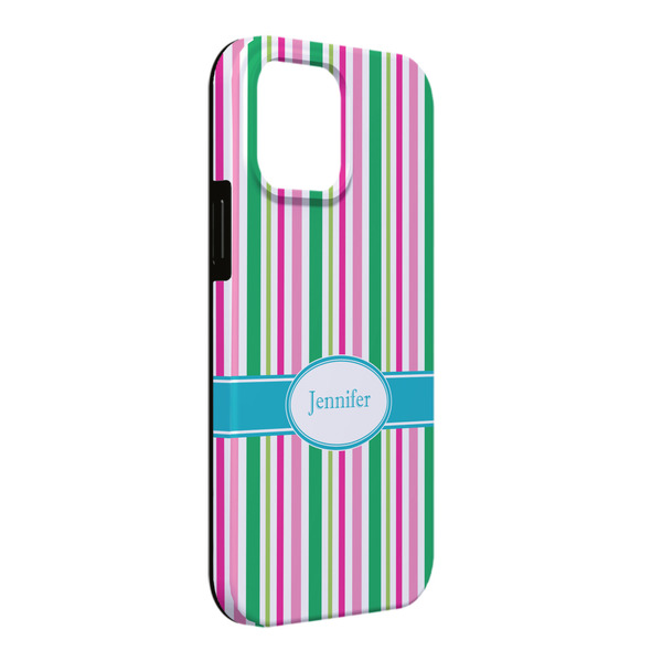 Custom Grosgrain Stripe iPhone Case - Rubber Lined - iPhone 13 Pro Max (Personalized)