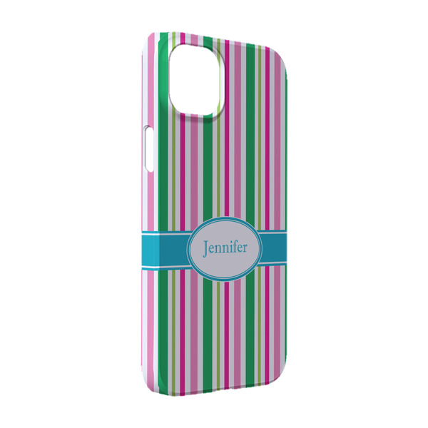 Custom Grosgrain Stripe iPhone Case - Plastic - iPhone 14 (Personalized)