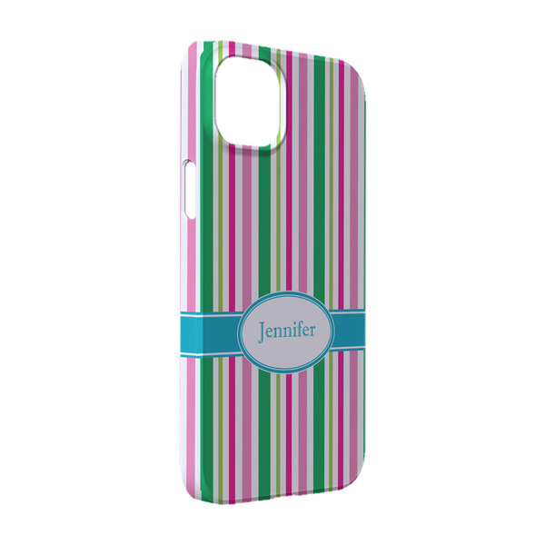 Custom Grosgrain Stripe iPhone Case - Plastic - iPhone 14 Pro (Personalized)