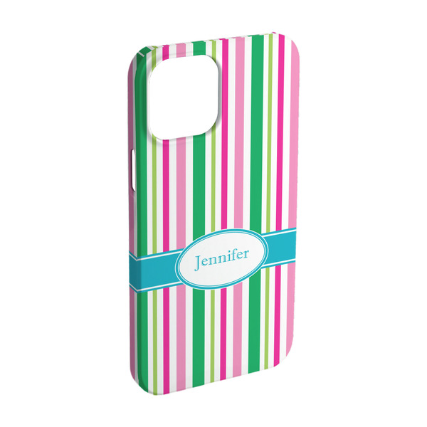 Custom Grosgrain Stripe iPhone Case - Plastic - iPhone 15 (Personalized)