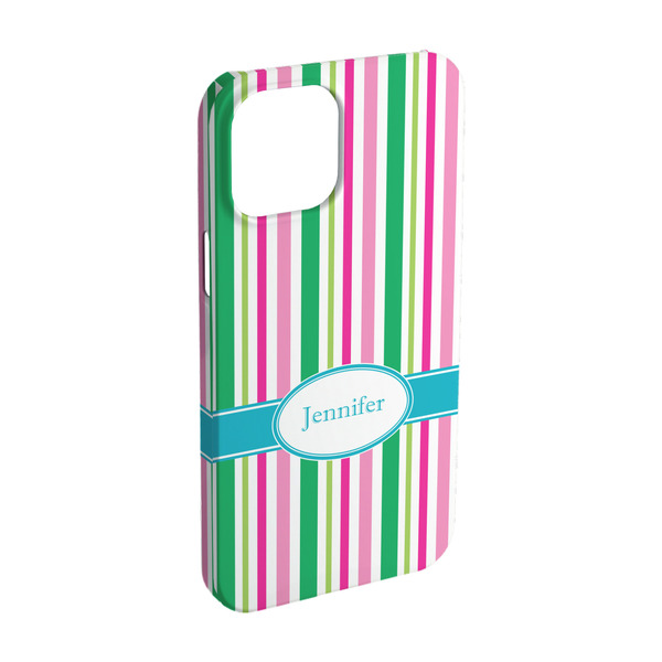 Custom Grosgrain Stripe iPhone Case - Plastic - iPhone 15 Pro (Personalized)