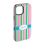 Grosgrain Stripe iPhone Case - Rubber Lined - iPhone 15 Pro (Personalized)