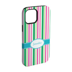 Grosgrain Stripe iPhone Case - Rubber Lined - iPhone 15 Pro (Personalized)