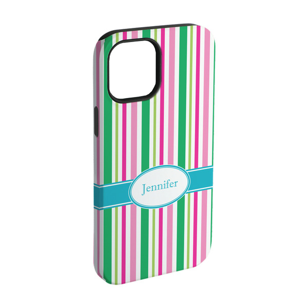 Custom Grosgrain Stripe iPhone Case - Rubber Lined - iPhone 15 Pro (Personalized)