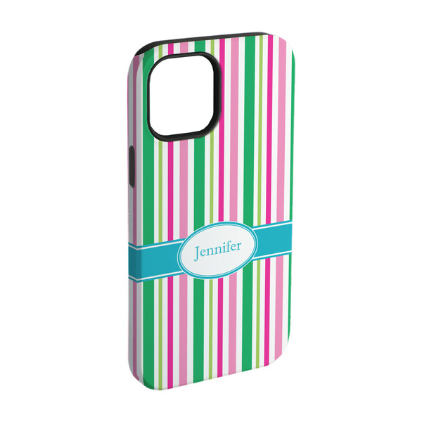 Custom Grosgrain Stripe iPhone Case - Rubber Lined - iPhone 15 (Personalized)