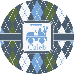 Blue Argyle Multipurpose Round Labels - 1" (Personalized)