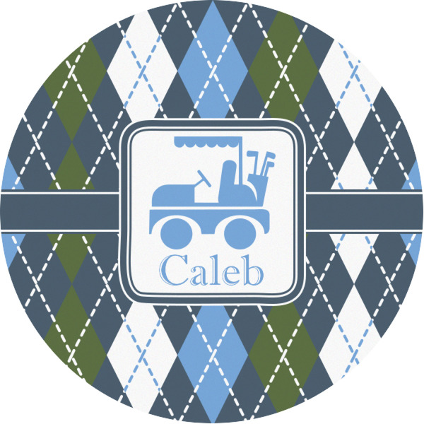 Custom Blue Argyle Multipurpose Round Labels - 1" (Personalized)