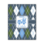 Blue Argyle Wood Print - 11x14 (Personalized)