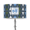 Blue Argyle 12" Drum Lampshade - ON STAND (Poly Film)