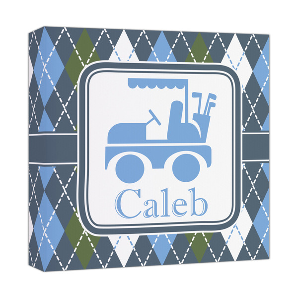 Custom Blue Argyle Canvas Print - 12x12 (Personalized)