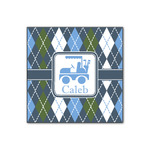 Blue Argyle Wood Print - 12x12 (Personalized)