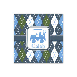 Blue Argyle Wood Print - 12x12 (Personalized)