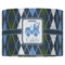 Blue Argyle 16" Drum Lampshade - FRONT (Fabric)