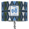 Blue Argyle 16" Drum Lampshade - ON STAND (Fabric)