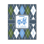 Blue Argyle Wood Print - 16x20 (Personalized)