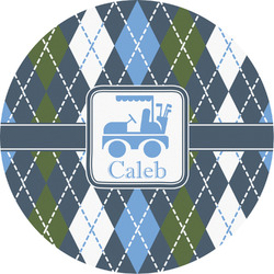 Blue Argyle Multipurpose Round Labels - 2" (Personalized)