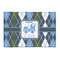 Blue Argyle 2'x3' Patio Rug - Front/Main