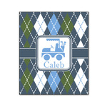 Blue Argyle Wood Print - 20x24 (Personalized)