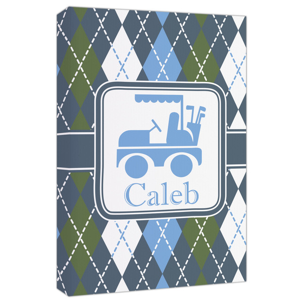 Custom Blue Argyle Canvas Print - 20x30 (Personalized)