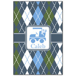 Blue Argyle Wood Print - 20x30 (Personalized)