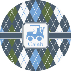 Blue Argyle Multipurpose Round Labels - 3" (Personalized)