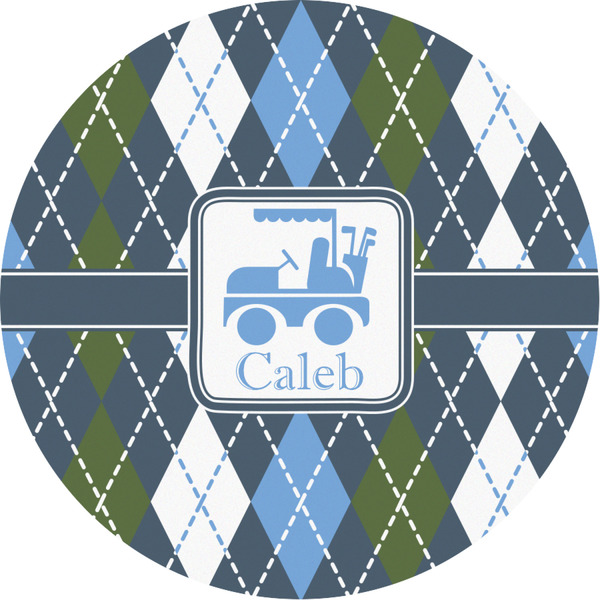 Custom Blue Argyle Multipurpose Round Labels - 3" (Personalized)