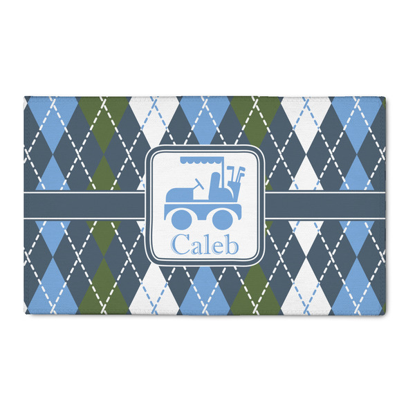 Custom Blue Argyle 3' x 5' Patio Rug (Personalized)