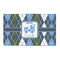 Blue Argyle 3'x5' Patio Rug - Front/Main