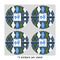 Blue Argyle 4" Multipurpose Round Labels - Sheet