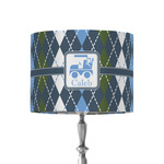 Blue Argyle 8" Drum Lamp Shade - Fabric (Personalized)