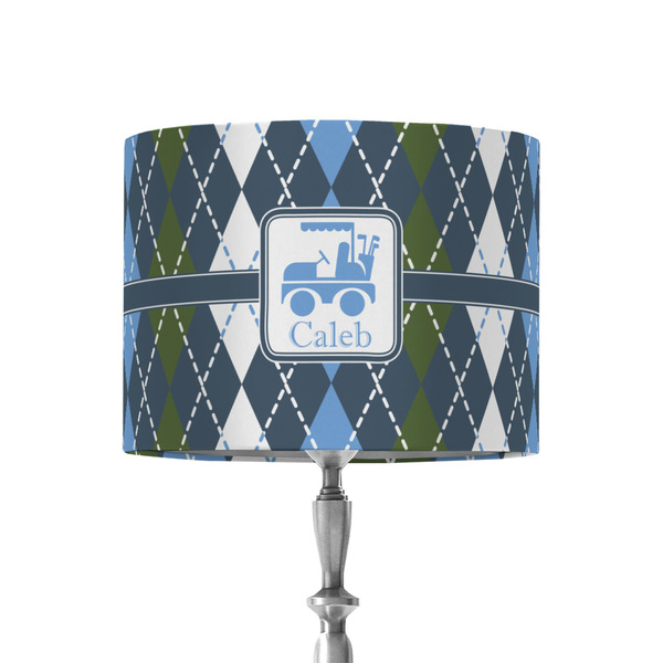 Custom Blue Argyle 8" Drum Lamp Shade - Fabric (Personalized)