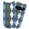 Blue Argyle Adult Ankle Socks - Single Pair - Front and Back