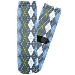 Blue Argyle Adult Crew Socks