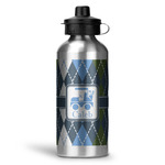 Blue Argyle Water Bottles - 20 oz - Aluminum (Personalized)