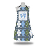 Blue Argyle Apron w/ Name or Text