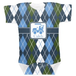 Blue Argyle Baby Bodysuit 3-6 (Personalized)