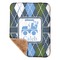 Blue Argyle Baby Sherpa Blanket - Corner Showing Soft