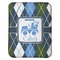 Blue Argyle Baby Sherpa Blanket - Flat