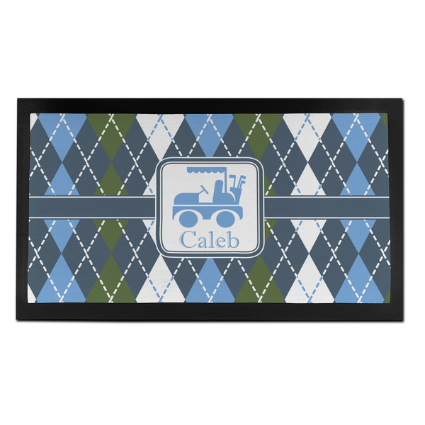 Custom Blue Argyle Bar Mat - Small (Personalized)