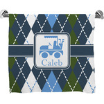 Blue Argyle Bath Towel (Personalized)