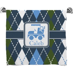 Blue Argyle Bath Towel (Personalized)