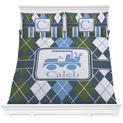 Blue Argyle Comforter Set - Full / Queen (Personalized)
