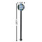 Blue Argyle Black Plastic 5.5" Stir Stick - Round - Dimensions