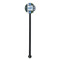 Blue Argyle Black Plastic 5.5" Stir Stick - Round - Single Stick