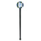 Blue Argyle Black Plastic 7" Stir Stick - Round - Single Stick