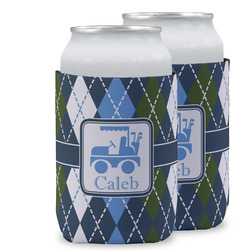 Blue Argyle Can Cooler (12 oz) w/ Name or Text