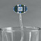 Blue Argyle Clear Plastic 7" Stir Stick - Oval - Main