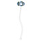 Blue Argyle Clear Plastic 7" Stir Stick - Oval - Single Stick