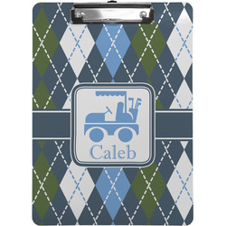 Blue Argyle Clipboard (Letter Size) w/ Name or Text