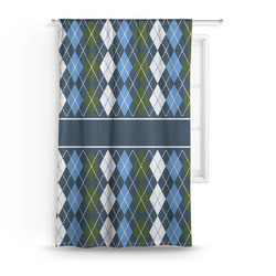 Blue Argyle Curtain Panel - Custom Size